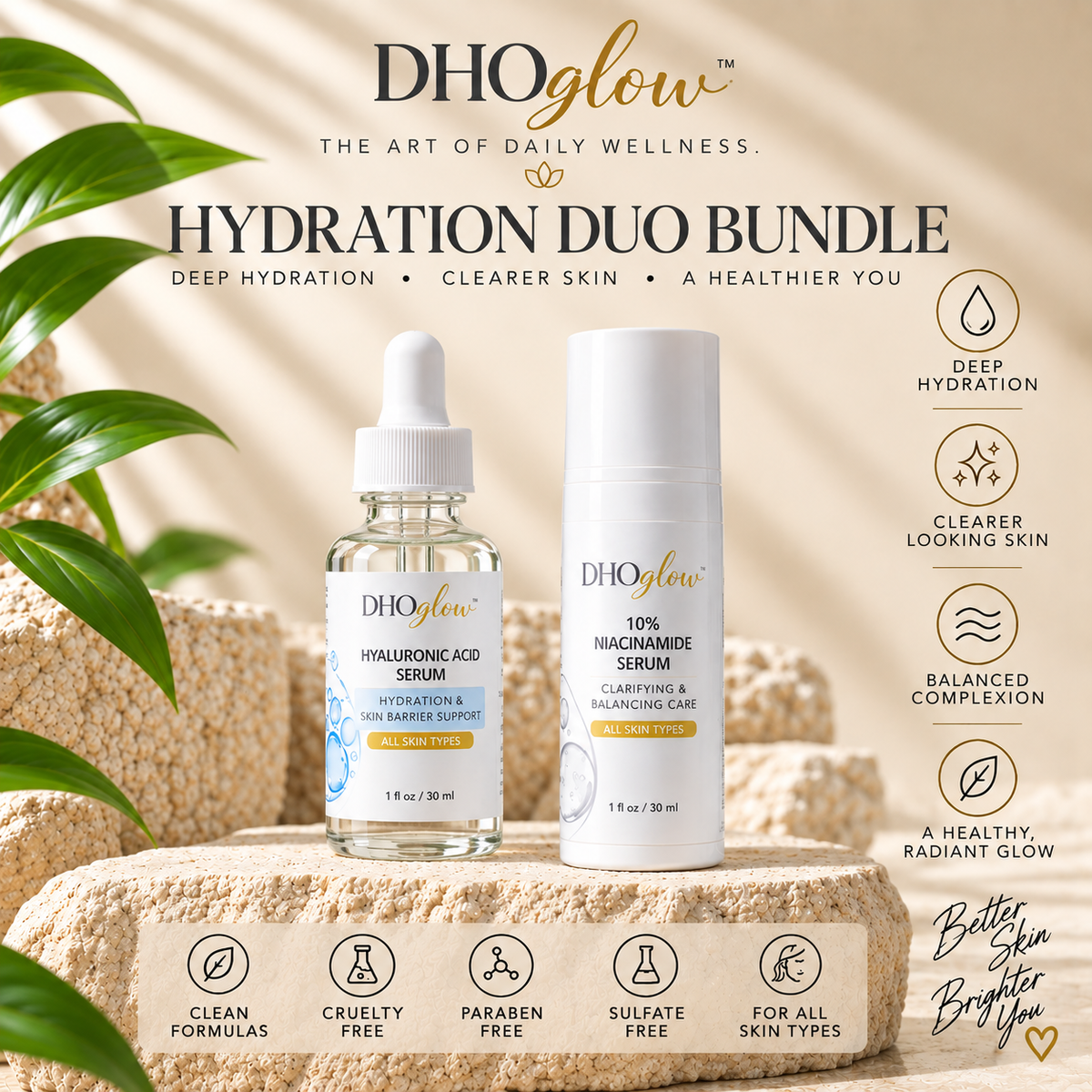 DHOglow Hydration Duo – Hyaluronic Acid + Niacinamide